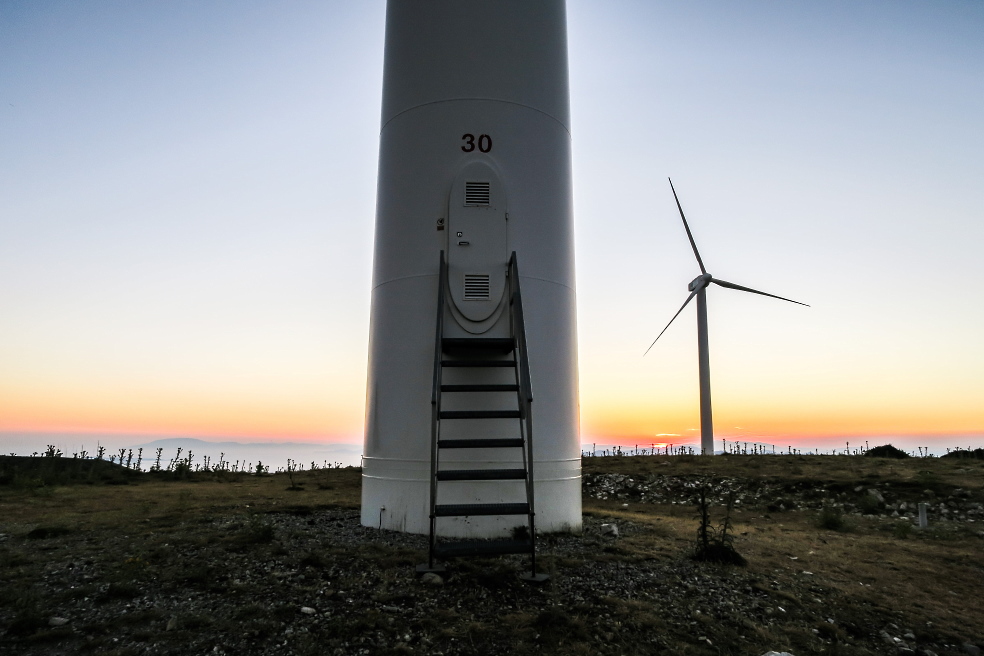 The wind farm platforms are specially equipped platforms that are located next to the wind turbine The wind farm platforms are specially equipped platforms that are located next to the wind turbine